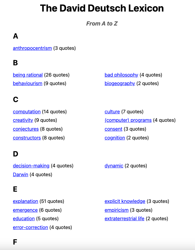 The David Deutsch Lexicon